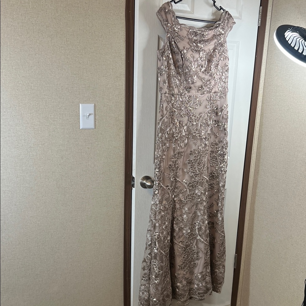 Alex Evenings Silver Embroidered Dress